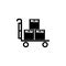 trolley with a packing box icon. Element of logistic for mobile concept and web apps. Icon for website design and development, app