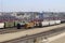 Trolley and train yard San Diego California