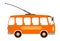 Trolleybus. Animation. Trolleybus children`s illustration. Vector illustration isolated on white background