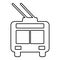 Trolleybus electric city transportation urban public transport trolley bus contour outline line icon black color vector