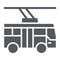 Trolleybus glyph icon, transportation and public, city traffic sign, vector graphics, a solid pattern on a white