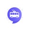 trolleybus icon, city transport vector