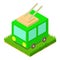 Trolleybus icon isometric vector. City trolley