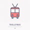 Trolleybus thin line icon, front view