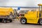 Trolleys loaded with luggage at an airport