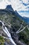 Trollstigen road in Norway with many hairpins, located near Andalsnes