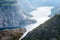 Trolltunga Rock and Ringedalsvatnet lake in Norway