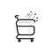 Trolly Icon hand draw black colour cyber Monday logo symbol perfect