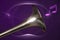 Trombone Bell Isolated On Purple