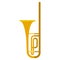 Trombone musical instrument flat icon