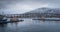Tromso Bridge across Tromsoysundet strait and Tromso harbour