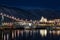 Tromso Harbour and Arctic Cathedral at night