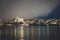 Tromso Harbour and Arctic Cathedral at night