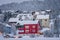 Tromso residential homes covered in snow