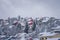 Tromso residential homes covered in snow