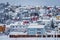 Tromso residential homes covered in snow