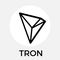 Tron TRX decentralized blockchain In-app-purchases payments cryptocurrency vector black white logo