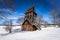 Trono - April 01, 2018: Tower of the old church of the town of Trono in Dalarna, Sweden