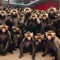 A troop of capuchin monkeys wearing festive masks and enjoying a New Years Eve parade2