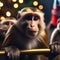 A troop of capuchin monkeys wearing festive masks and enjoying a New Years Eve parade3