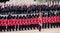 Trooping the Colour ceremony at Horse Guards Parade, Westminster, London UK, with Household Division soldiers.