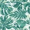 Tropcal palm leaves seamless pattern. Beautiful floral backgroun