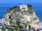 Tropea rock church near a sand beach