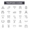 Trophies line icons, signs, vector set, outline illustration concept