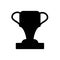 Trophy, achievement symbol flat black line icon, Vector Illustration