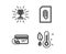 Trophy, Attachment and Payment method icons. Thermometer sign. Vector