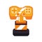 Trophy control pixel video game play icon. Vector graphic