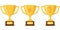 Trophy cup. Champion trophy. Shiny golden cup. Sport award. Winner prize. Vector illustration