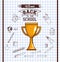 Trophy cup on checkered of back to school vector design