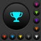 Trophy cup dark push buttons with color icons