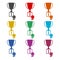 Trophy Cup Flat Icon, color icons set