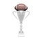 Trophy cup with football isolated on a white