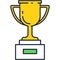 Trophy cup icon champion award vector prize