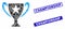 Trophy Cup Mosaic and Distress Rectangle Championship Stamp Seals