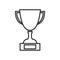 Trophy Cup Outline Flat Icon on White