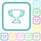 Trophy cup outline vivid colored flat icons