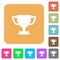 Trophy cup rounded square flat icons
