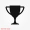 Trophy cup vector icon. Sport competition silhouette symbol