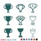 Trophy cup vector icon. Sport competition silhouette symbol