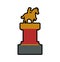 Trophy horse animal ridding sport hobby icon. Vector graphic