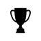Trophy icon. Winner black symbol. Cup silhouette. Sport outline sign.