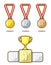 Trophy and medals vector cartoon