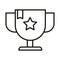 Trophy prize online education and development elearning line style icon