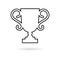 Trophy sign line icon, Trophy cup, award