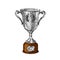 trophy silver sketch hand drawn vector