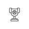 Trophy soccer ball outline icon